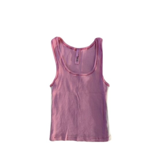 Skims Stretch Cotton Ribbed Tank and Boxers, Pink, Size Small - Picture 5 of 6